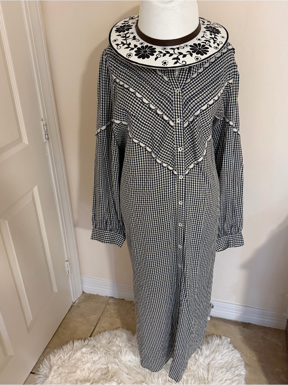 Tuckernuck-Pomander Place Black and White Gingham Button-Front Maxi Dress